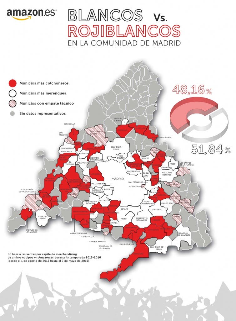 Así está el mapa según el estudio realizado por Amazon. 