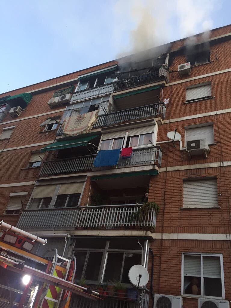 El piso afectado por el fuego (112).