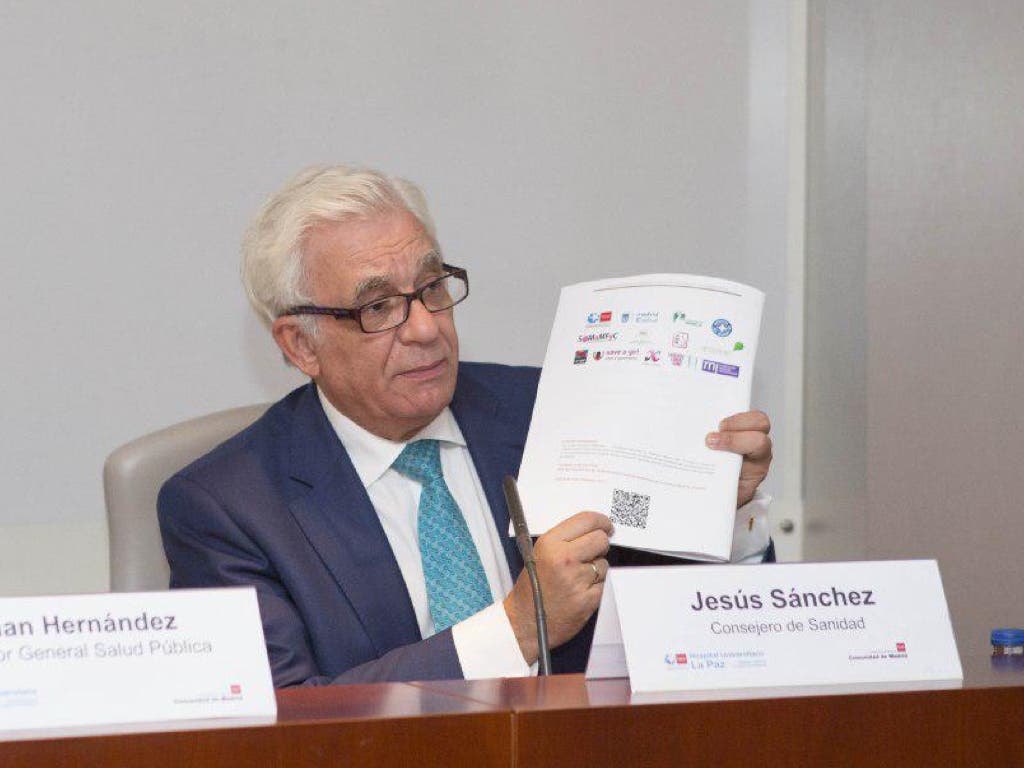 El consejero de Sanidad durante la presentación (Comunidad de Madrid).