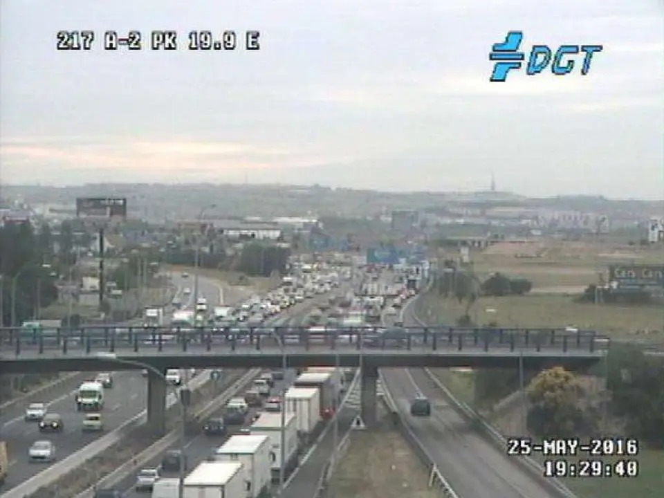 Estado del tr&aacute;fico en el KM19 a la hora en que se ha producido la colisi&oacute;n (DGT)