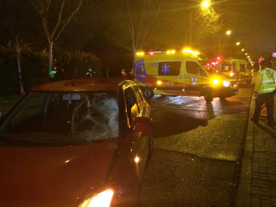 El coche implicado en el atropello (Emergencias Madrid).