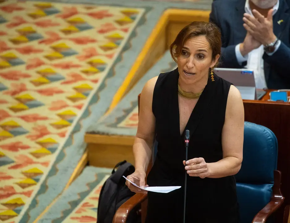 La portavoz de M&aacute;s Madrid en la Asamblea de Madrid, M&oacute;nica Garc&iacute;a, interviene durante un pleno en la Asamblea de Madrid, a 12 de mayo de 2022, en Madrid (Espa&ntilde;a). Durante el pleno, Vox ha vuelto a insistir en eliminar la figura del viceconsejero de cada una de las distintas Consejer&iacute;as que componen el Gobierno de la Comunidad de Madrid y reducir en un 30 % el n&uacute;mero de los asesores contratados por el Gobierno de la Comunidad de Madrid.
12 MAYO 2022;PP;SESI&Oacute;N PLENARIA;ASAMBLEA REGIONAL;CAM;PARTIDO POPULAR;
Isabel Infantes / Europa Press
12/5/2022