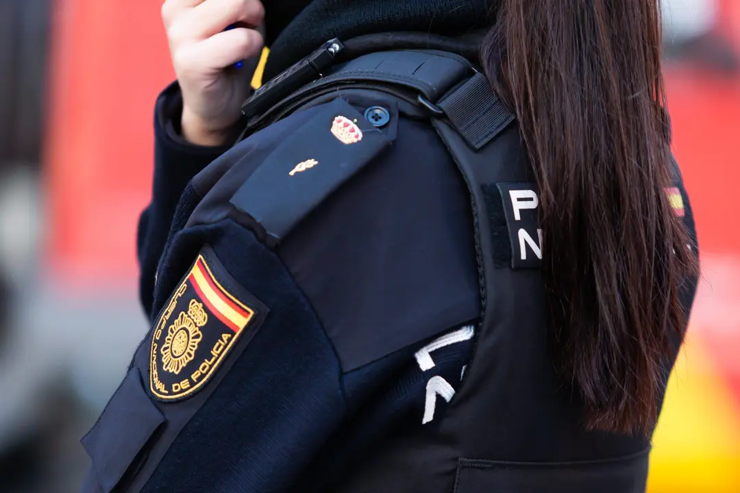 Madrid, Spain- November 25, 2022: National Police Corps. State Security Forces and Bodies. Citizen security. European police. Regulatory uniform. Badges of the National Police.