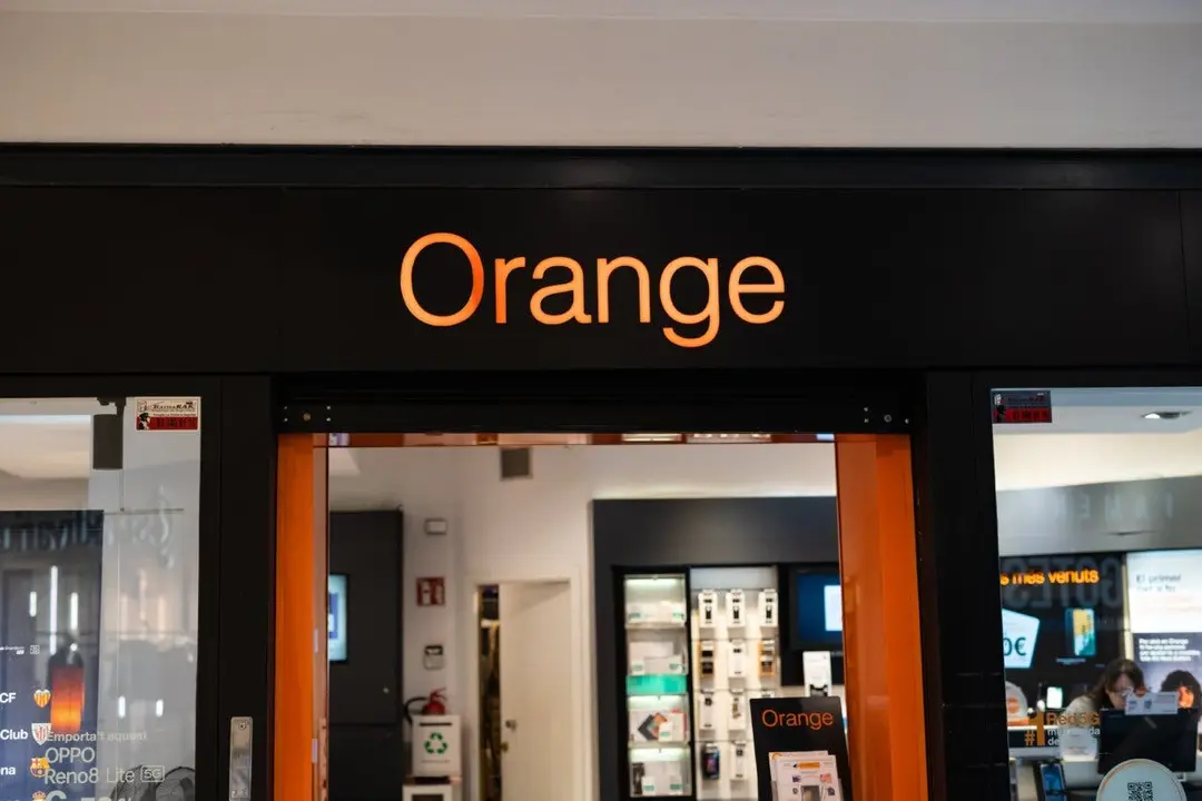 Tarragona, Spain - February 08 2023: Orange mobile operator and internet logo.