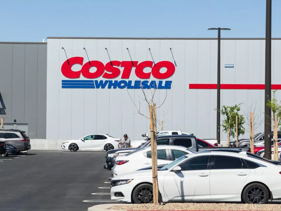 Sacramento, CA - May 10, 2024: Costco membership club building exterior in the morning before store opening.
