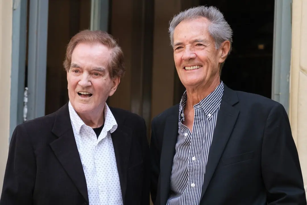 The members of Duo Dinamico, Manuel de la Calva  and Ramon Arcusa during the awarding of the SGAE Medal of Honor, at the SGAE headquarters in Madrid, on May 9, 2024, in Madrid, Spain.