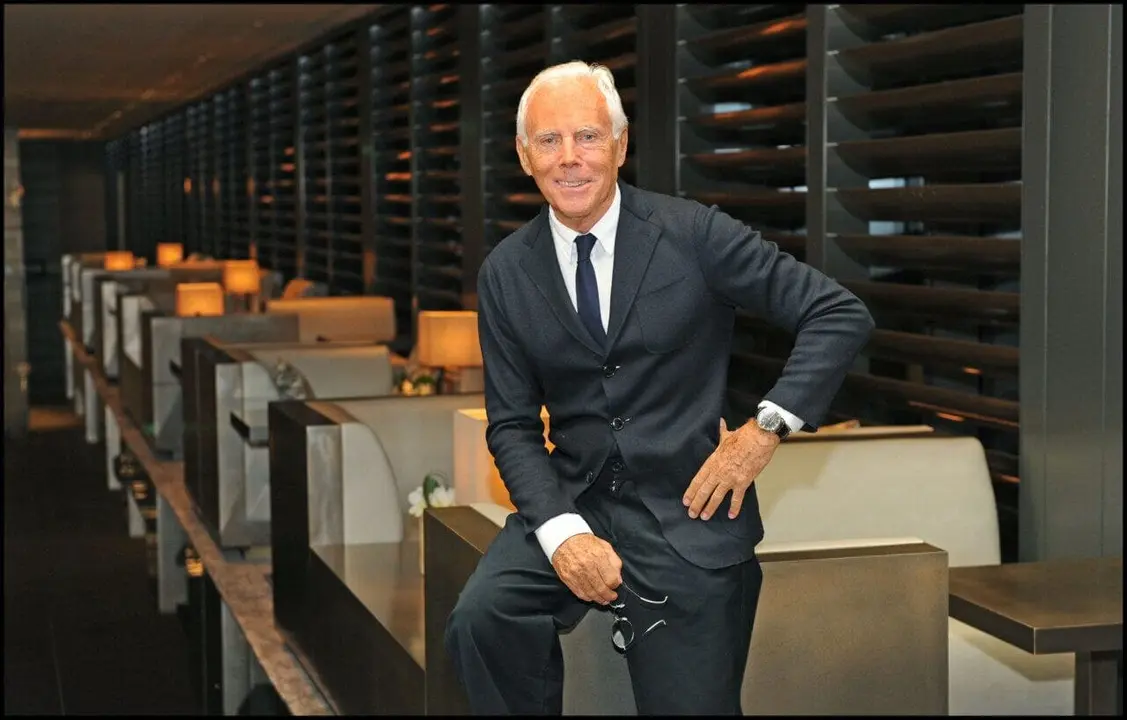June 2015 - Giorgio Armani posed during the Milan fashion week