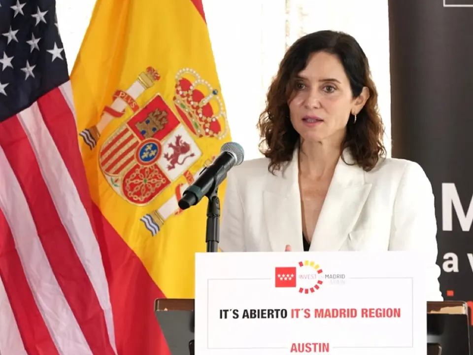 Isabel D&iacute;az Ayuso presenta un nuevo nodo de industria e innovaci&oacute;n en Texas. Pide eliminar aranceles a productos europeos.