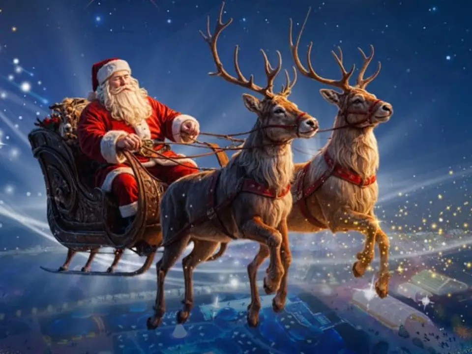 Pap&aacute; Noel sobrevuela el Parque M&aacute;gicas Navidades en Torrej&oacute;n de Ardoz.