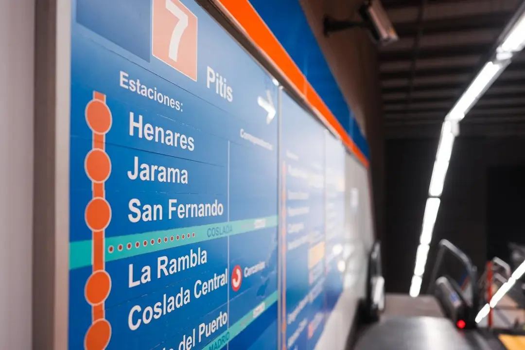Vista del mapa de estaciones de la L&iacute;nea 7B del Metro de Madrid.