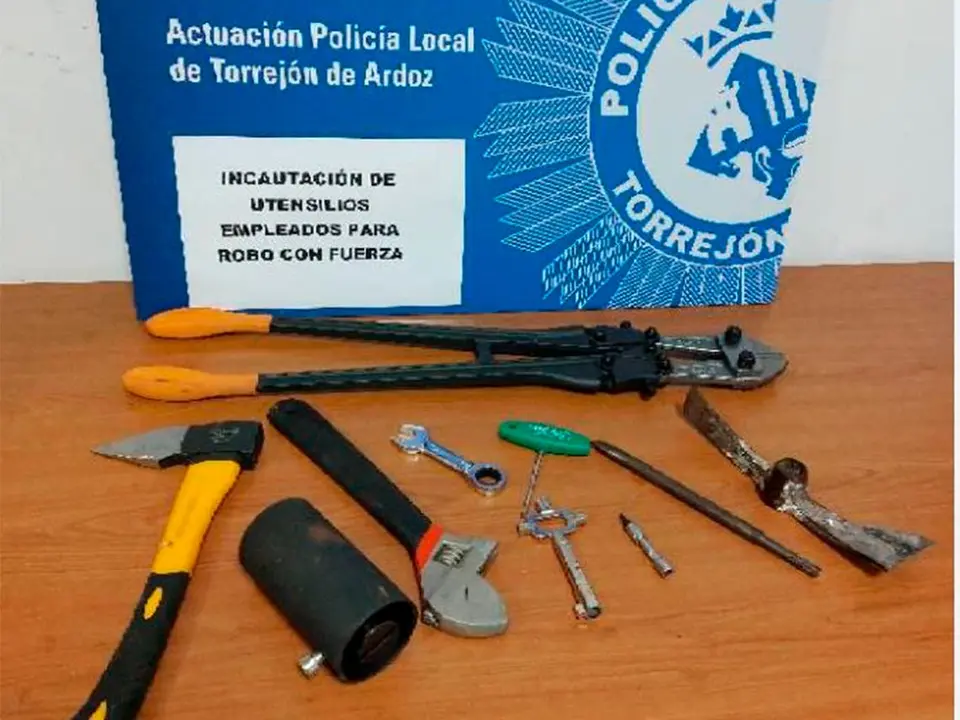 La Polic&iacute;a de Torrej&oacute;n ha incautado herramientas utilizadas para robos en viviendas.