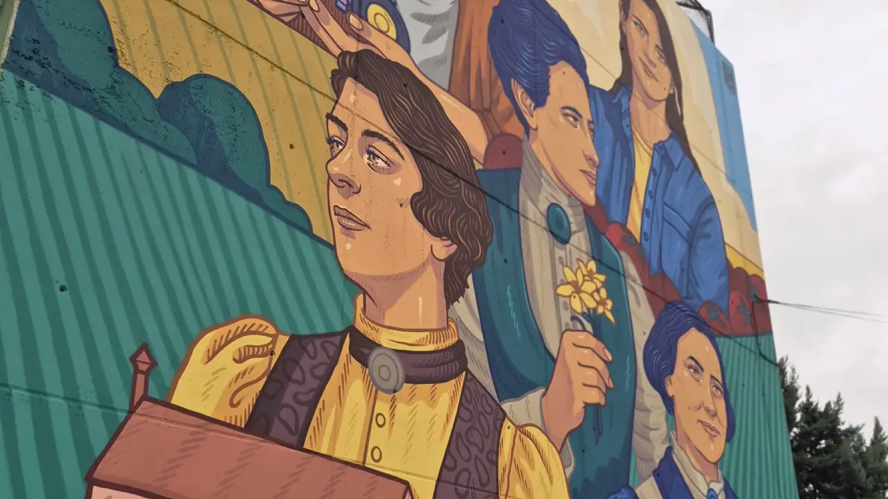 Detalle del mural dedicado a la mujer en el campo inaugurado en Arganda del Rey. AYUNTAMIENTO DE ARGANDA DEL REY