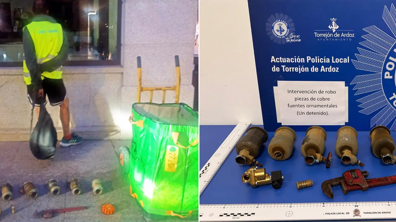 Piezas recuperadas por la Polic&iacute;a Local. POLIC&Iacute;A LOCAL DE TORREJ&Oacute;N DE ARDOZ