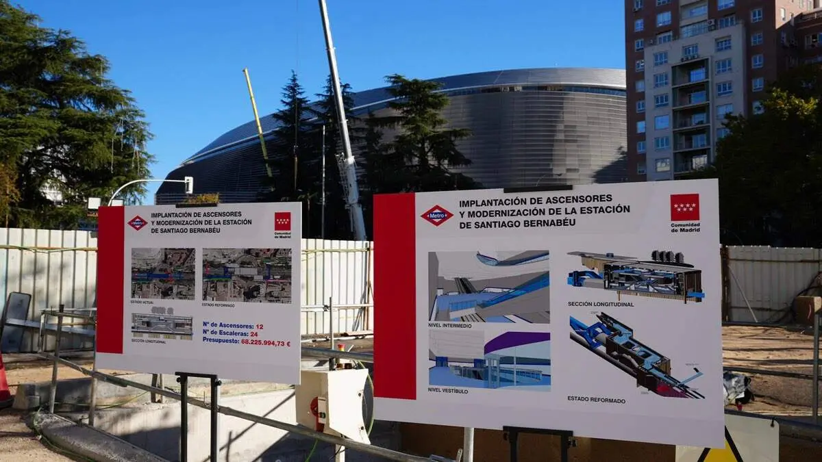 Obras de modernizaci&oacute;n en la estaci&oacute;n de Santiago Bernab&eacute;u. METRO DE MADRID