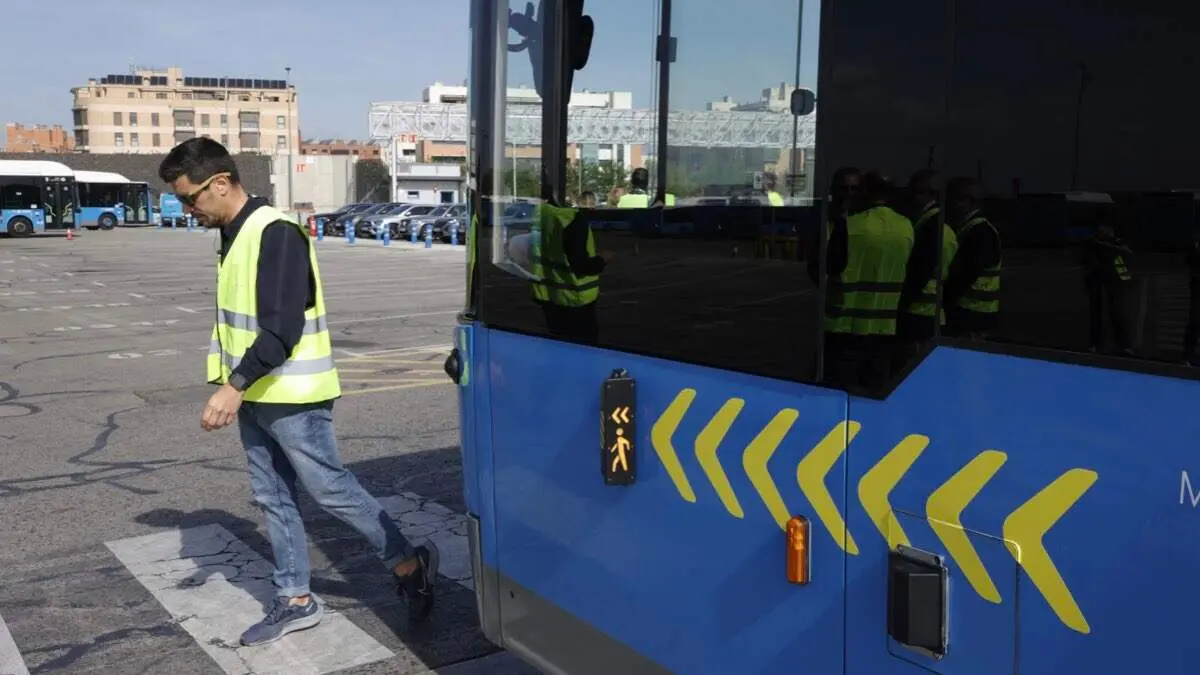 Pruebas del sistema antiatropello presentado hoy. AYUNTAMIENTO DE MADRID
