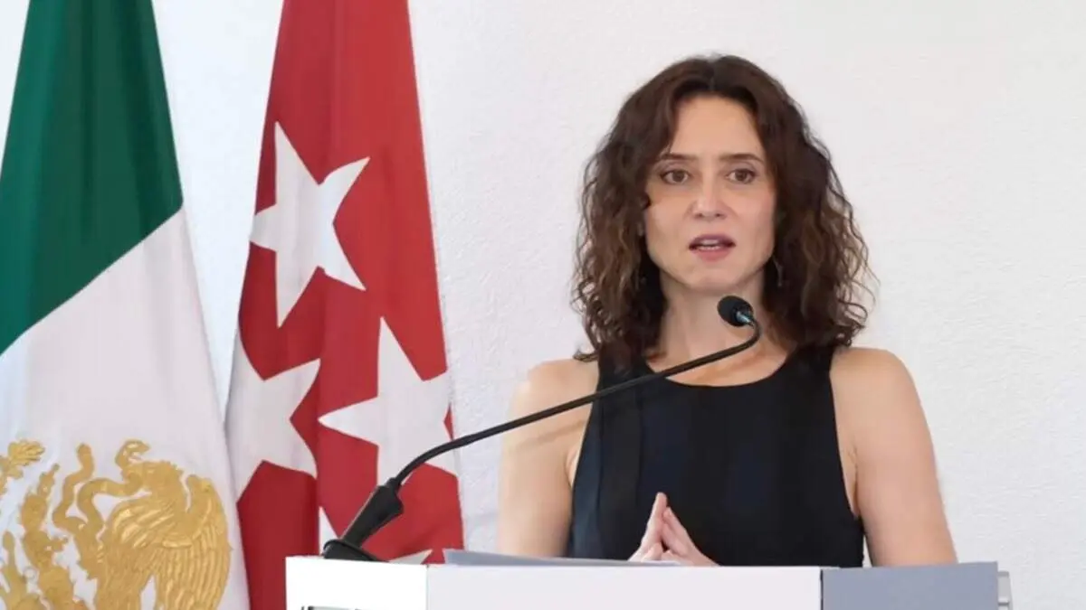 Isabel D&iacute;az Ayuso durante su intervenci&oacute;n ante empresarios en M&eacute;xico. COMUNIDAD DE MADRID