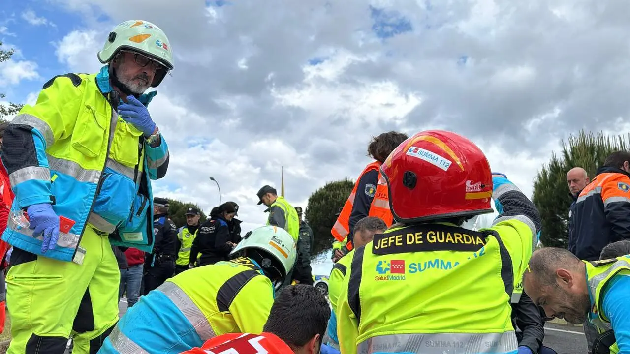 Im&aacute;genes del accidente en Boadilla. 112 COMUNIDAD DE MADRID
