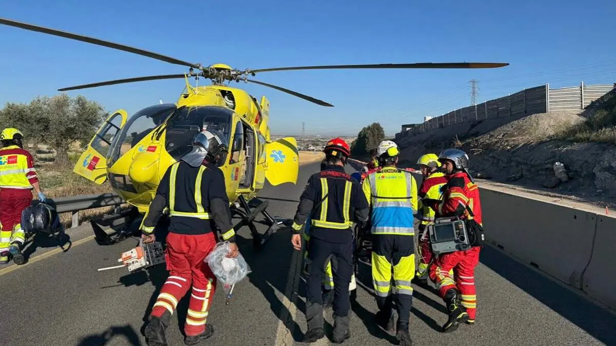 Imagen del accidente. 112 COMUNIDAD DE MADRID