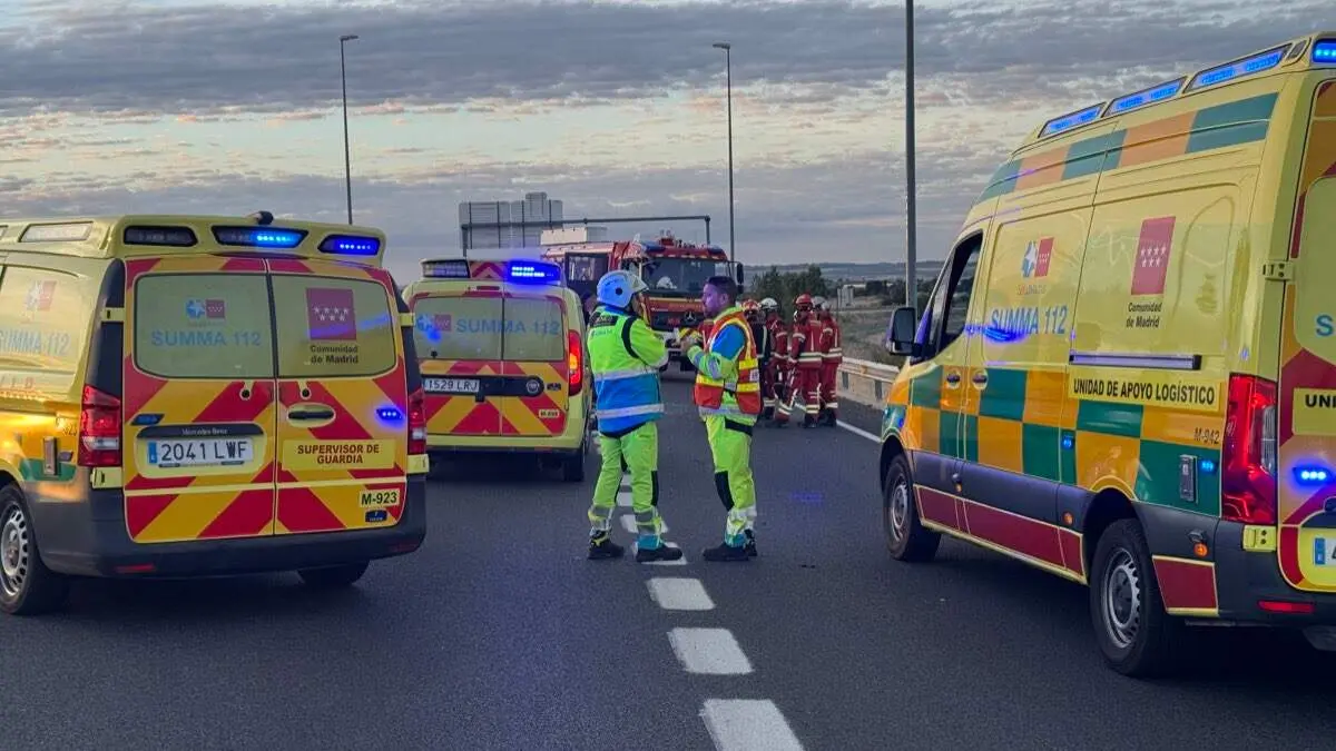 Imagen del accidente. 112 COMUNIDAD DE MADRID