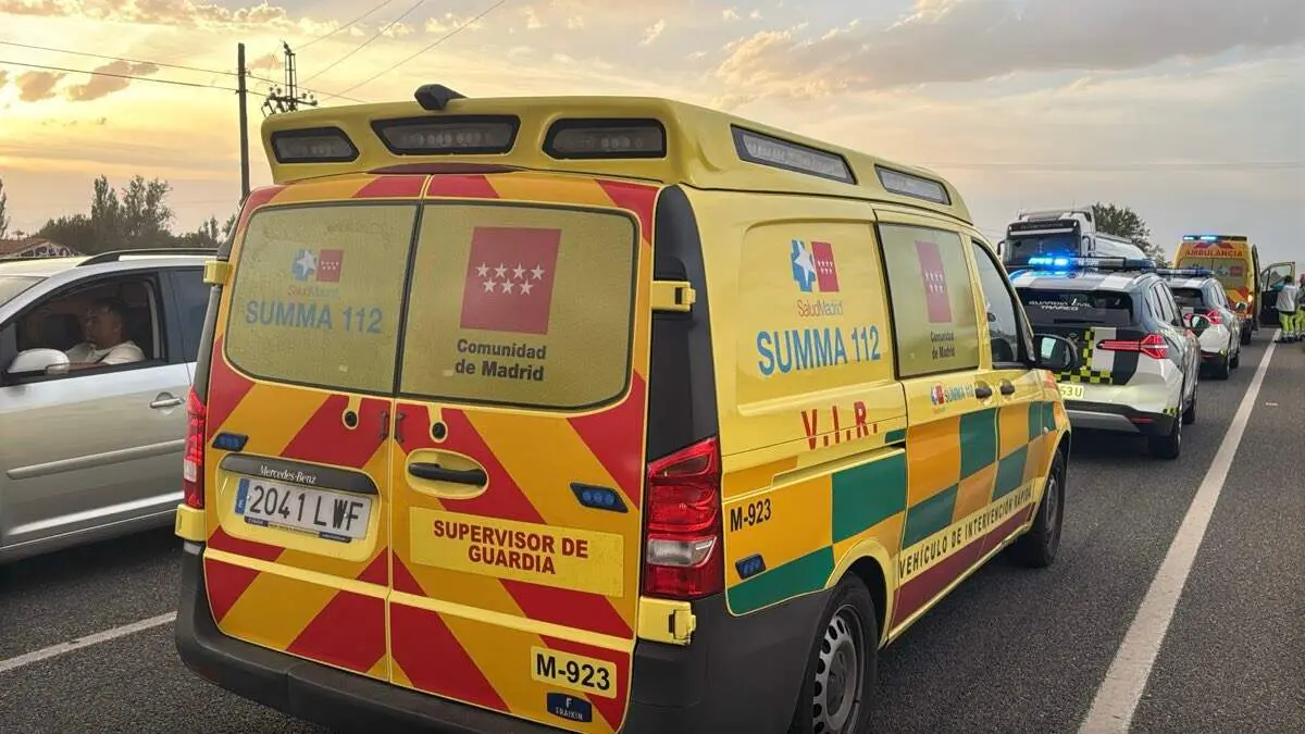 Imagen del accidente. 112 COMUNIDAD DE MADRID