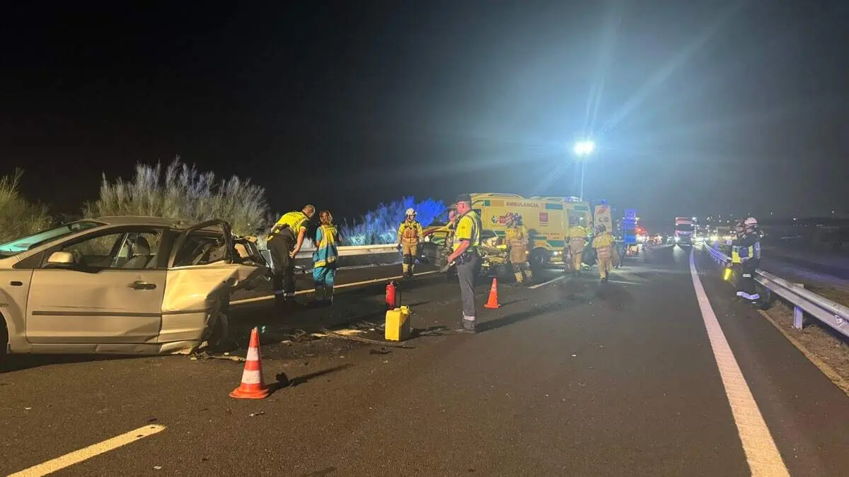 Imagen del accidente mortal en la R-5. 112 COMUNIDAD DE MADRID