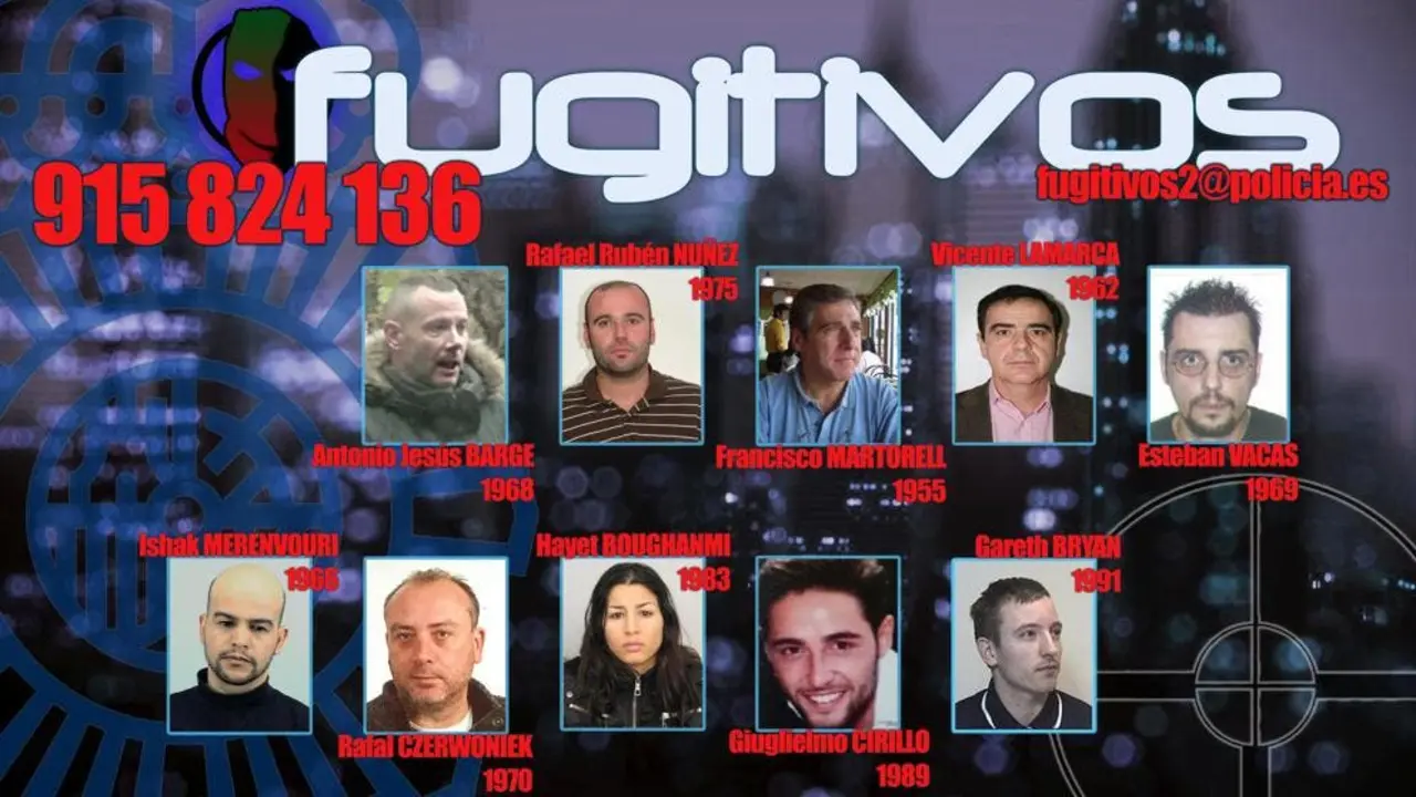 Lista difundida por la Polic&iacute;a Nacional. 