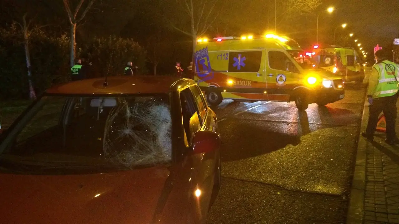 El coche implicado en el atropello (Emergencias Madrid).