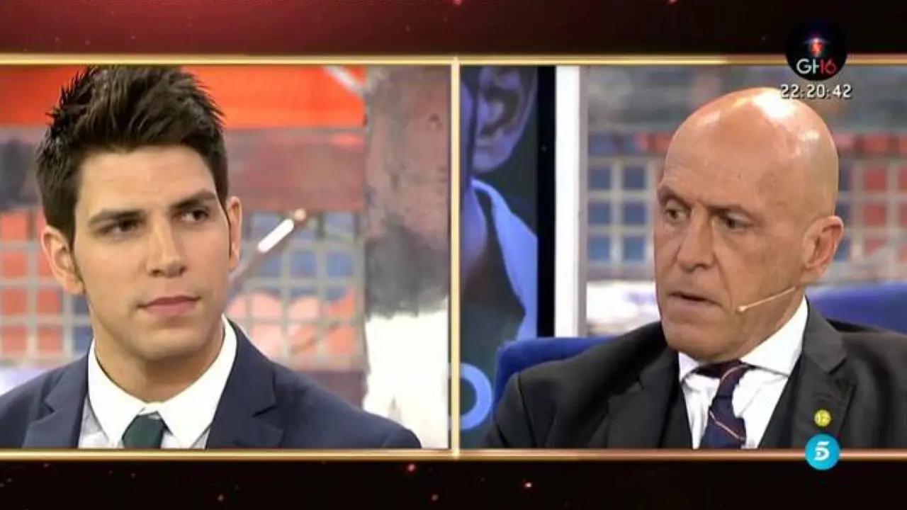 Diego Matamoros, a la izquierda, y su padre, a la derecha en el programa S&aacute;lvame de Telecinco. 