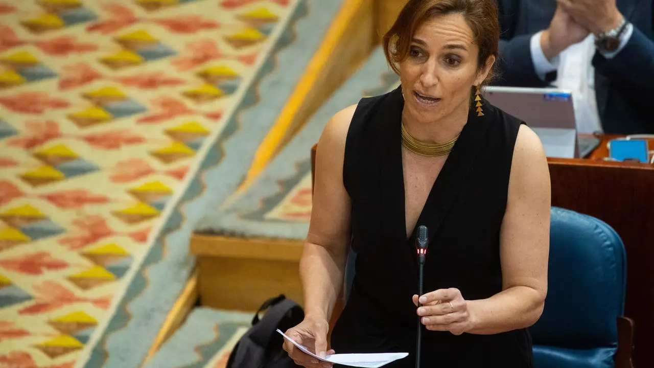 La portavoz de M&aacute;s Madrid en la Asamblea de Madrid, M&oacute;nica Garc&iacute;a, interviene durante un pleno en la Asamblea de Madrid, a 12 de mayo de 2022, en Madrid (Espa&ntilde;a). Durante el pleno, Vox ha vuelto a insistir en eliminar la figura del viceconsejero de cada una de las distintas Consejer&iacute;as que componen el Gobierno de la Comunidad de Madrid y reducir en un 30 % el n&uacute;mero de los asesores contratados por el Gobierno de la Comunidad de Madrid.
12 MAYO 2022;PP;SESI&Oacute;N PLENARIA;ASAMBLEA REGIONAL;CAM;PARTIDO POPULAR;
Isabel Infantes / Europa Press
12/5/2022