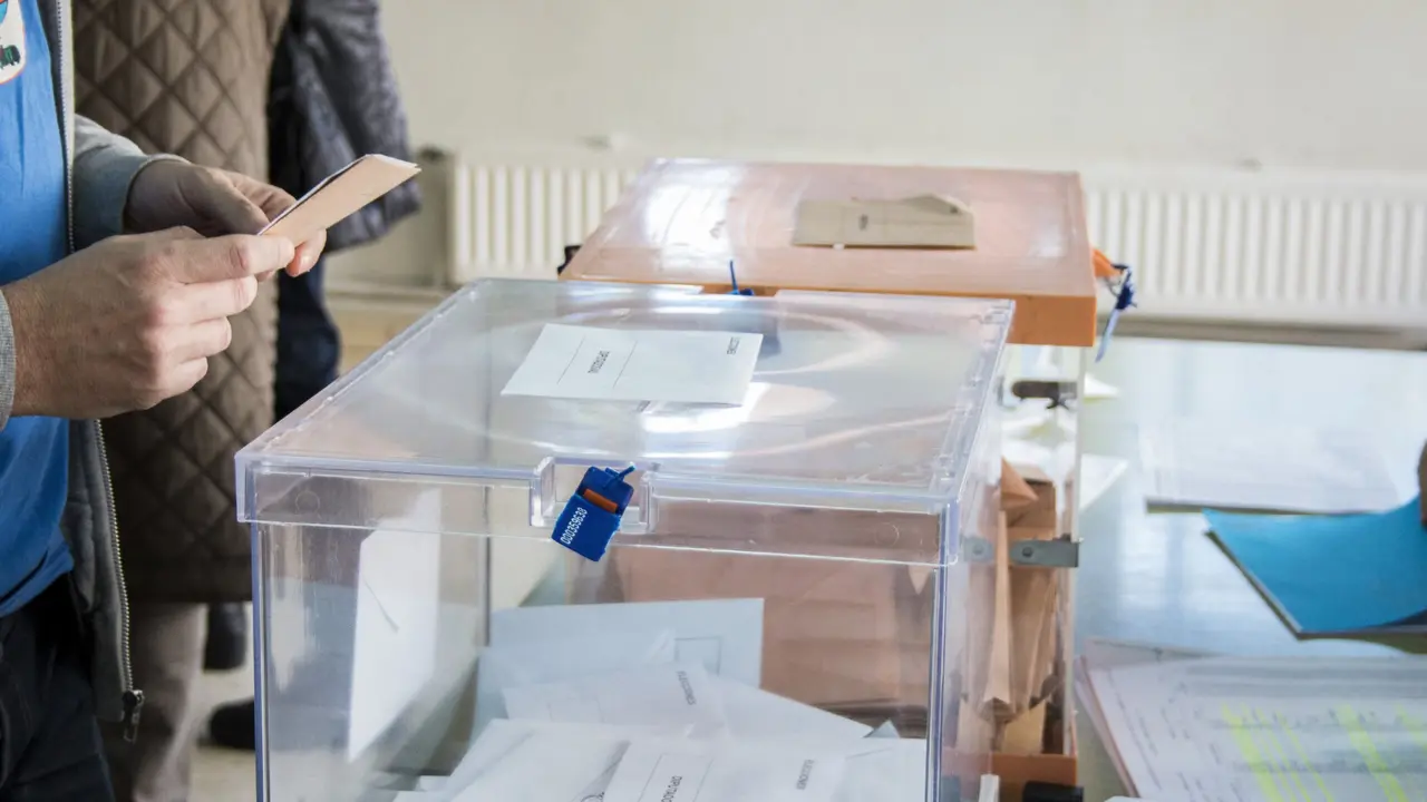 Madrid, Spain - December 20, 2015 - Electoral urns at electoral college at Spanish general election day in Madrid, Spain
