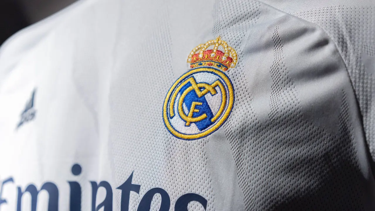 BANGKOK,THAILAND -AUGUST 15: Close-Up on Logo of  Real Madrid Football Club on an official 2020 jerseys on August 15,2020