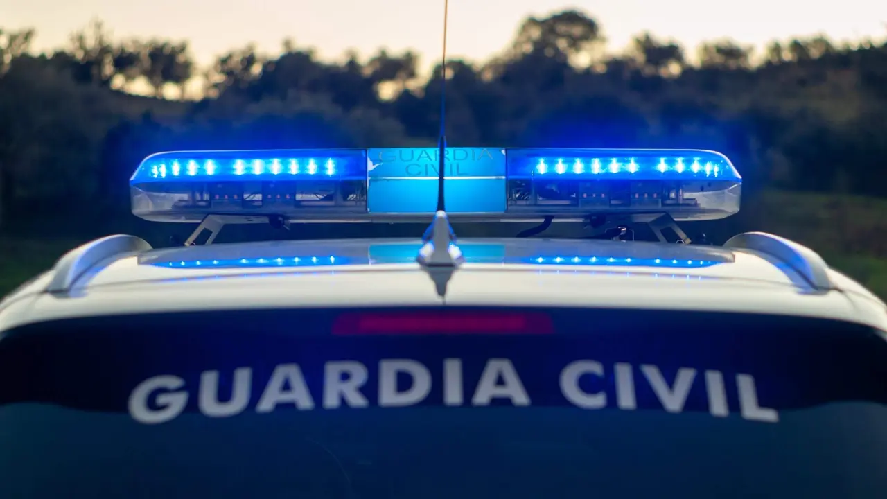 Badajoz, Spain. January 11 2023. Signal bridge of an official vehicle of the Spanish civil guard