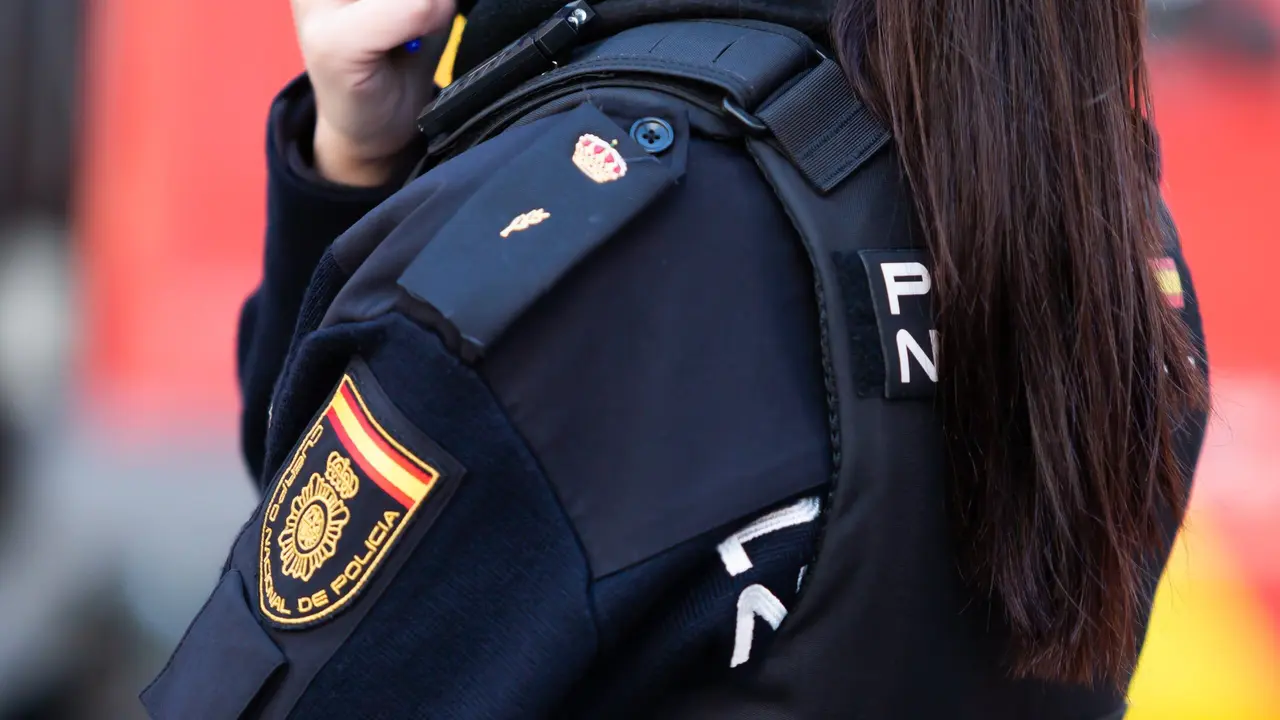 Madrid, Spain- November 25, 2022: National Police Corps. State Security Forces and Bodies. Citizen security. European police. Regulatory uniform. Badges of the National Police.