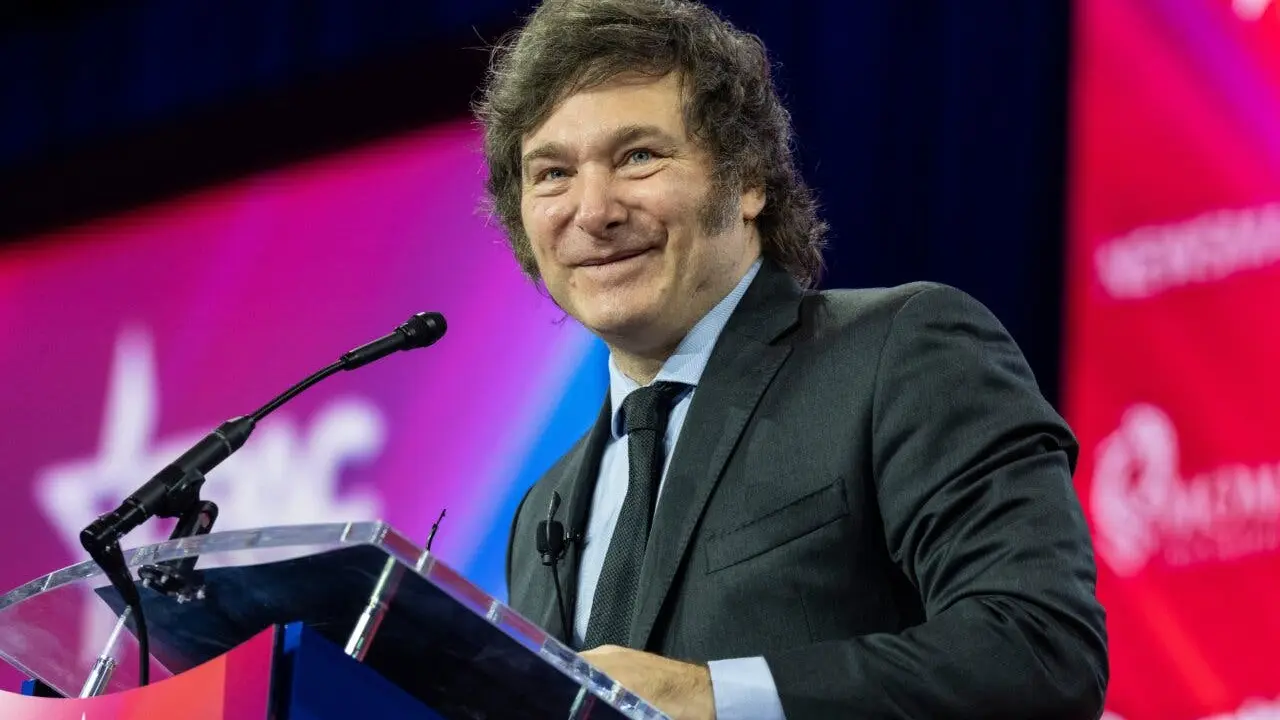 President of Argentina Javier Milei speaks during CPAC Conference 2024 at Gaylord National Resort  Convention Center in Washington DC on February 24, 2024