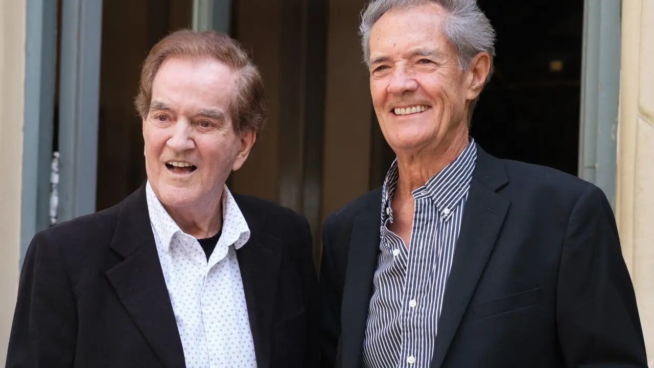 The members of Duo Dinamico, Manuel de la Calva  and Ramon Arcusa during the awarding of the SGAE Medal of Honor, at the SGAE headquarters in Madrid, on May 9, 2024, in Madrid, Spain.