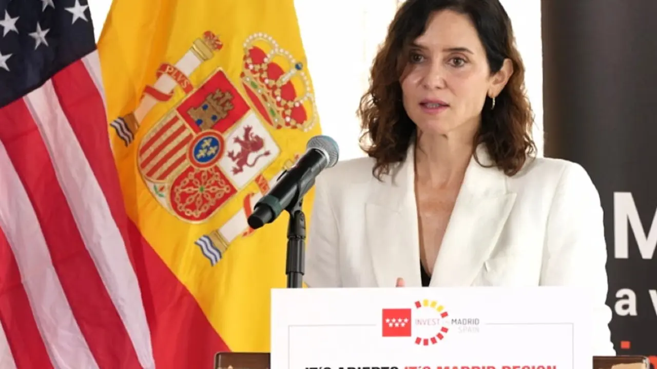 Isabel D&iacute;az Ayuso presenta un nuevo nodo de industria e innovaci&oacute;n en Texas. Pide eliminar aranceles a productos europeos.