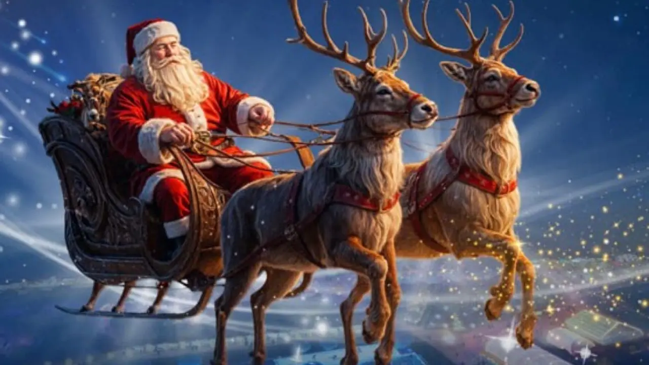 Pap&aacute; Noel sobrevuela el Parque M&aacute;gicas Navidades en Torrej&oacute;n de Ardoz.