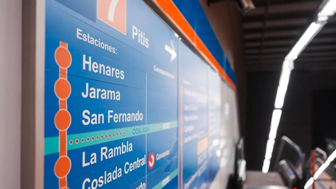 Vista del mapa de estaciones de la L&iacute;nea 7B del Metro de Madrid.