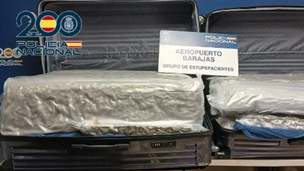 Droga incautada en el Aeropuerto Adolfo Su&aacute;rez Madrid-Barajas. POLIC&Iacute;A NACIONAL