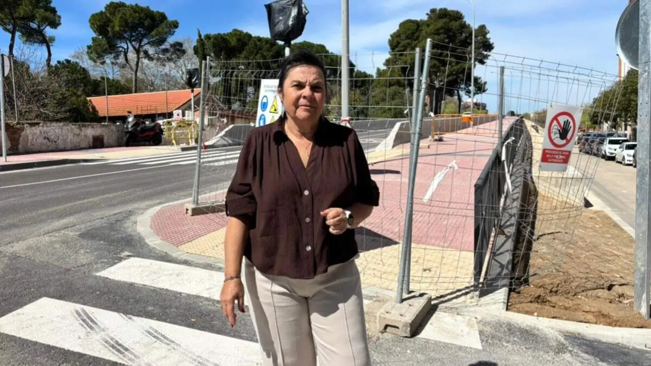 La concejala de Urbanismo, Cristina Alca&ntilde;iz, durante su visita a las obras de la Avenida de Daganzo. AYUNTAMIENTO DE ALCAL&Aacute; DE HENARES