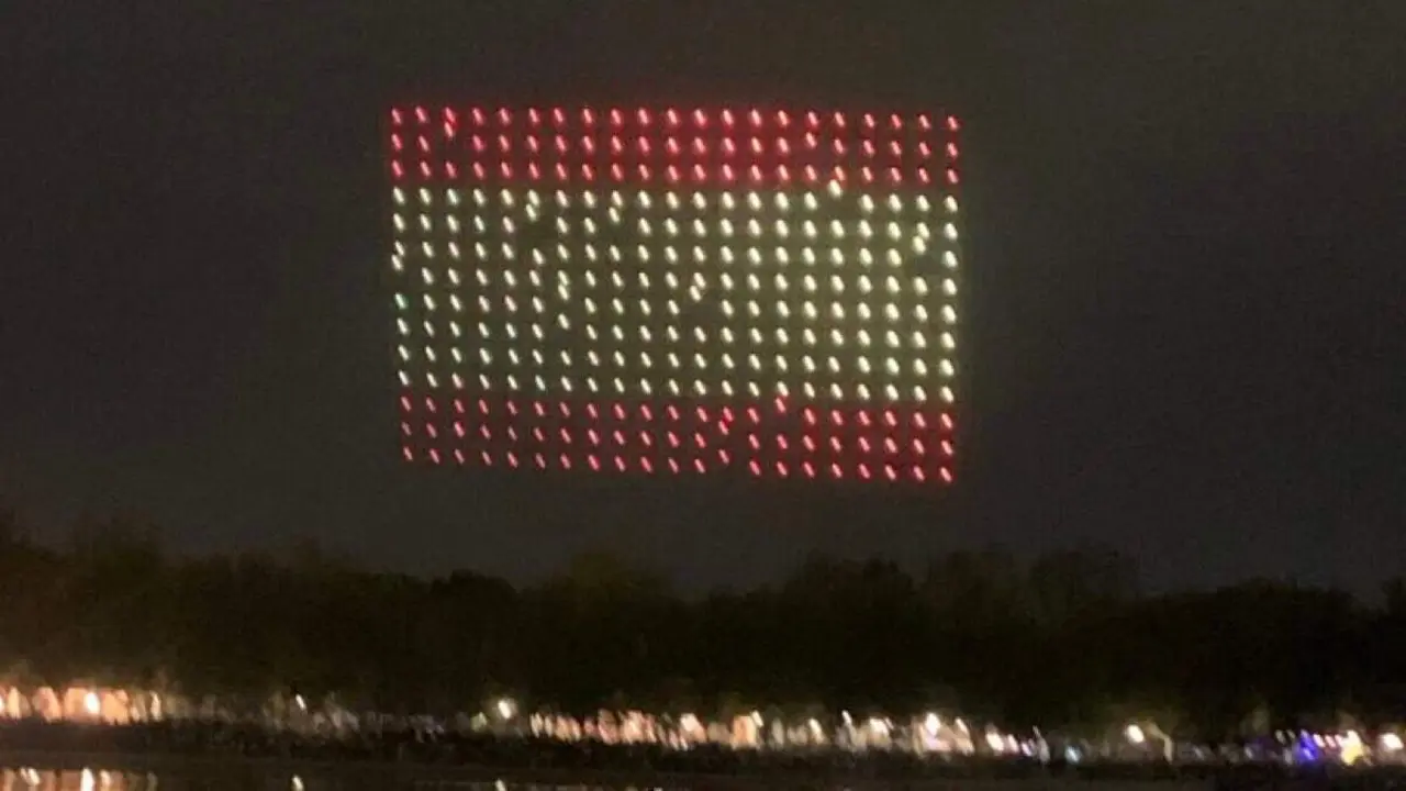 Espect&aacute;culo de drones organizado por Madrid in Game en 2023. AYUNTAMIENTO DE MADRID