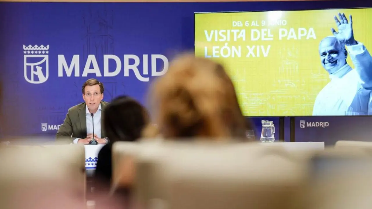 Almeida presenta el dispositivo especial por la visita del Papa Le&oacute;n XIV a Madrid. AYUNTAMIENTO DE MADRID