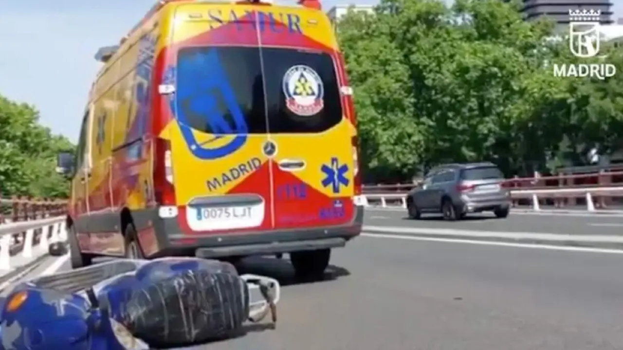 Imagen del accidente. EMERGENCIAS MADRID