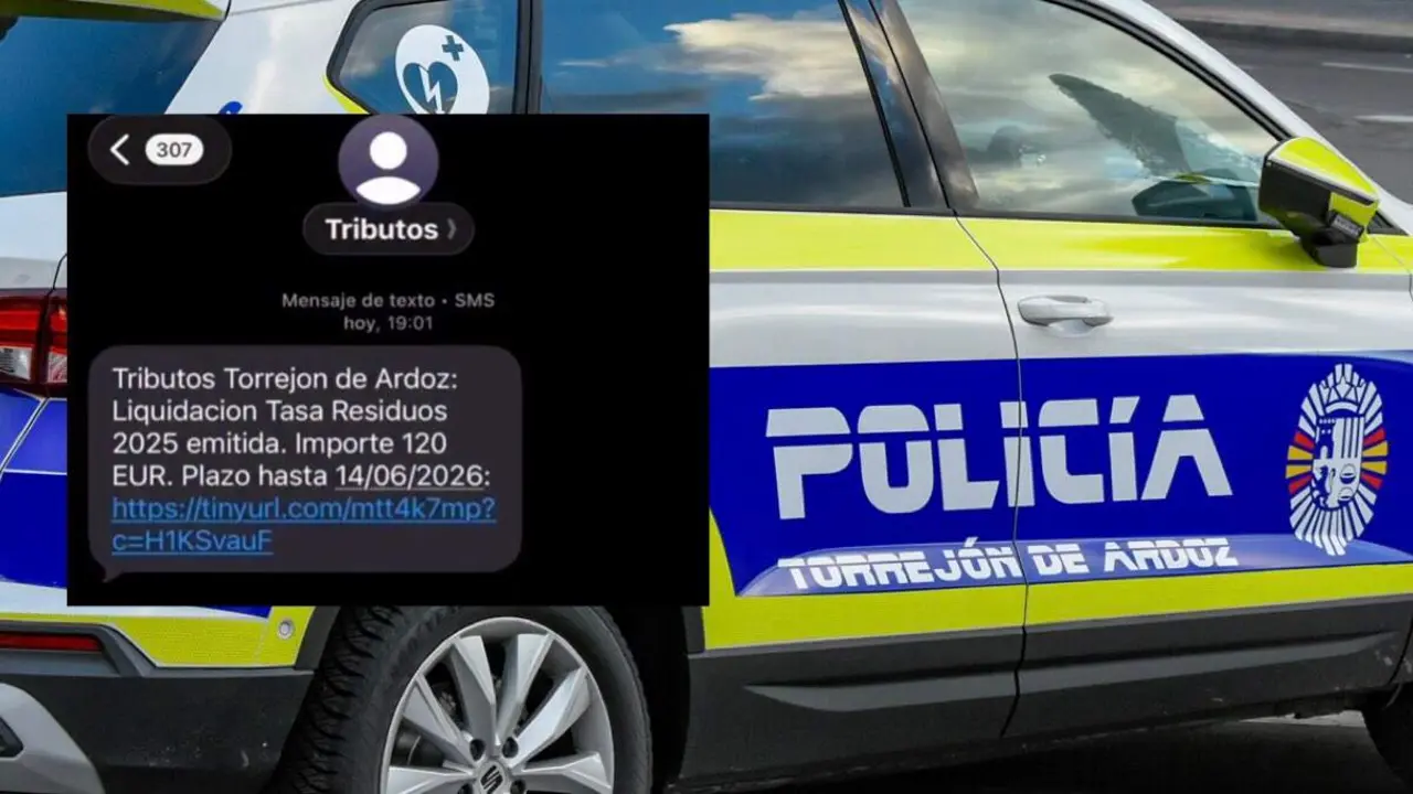 Mensaje fraudulento difundido por la Polic&iacute;a Local de Torrej&oacute;n de Ardoz. POLIC&Iacute;A LOCAL / MiraCorredormensaje 2.001