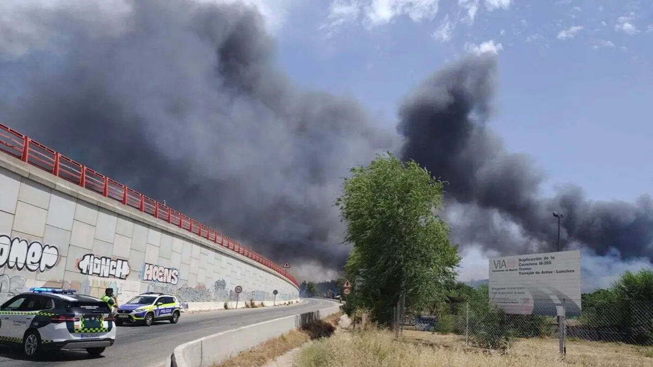 Incendio junto a las v&iacute;as entre Mejorada y Alcal&aacute;. ADIF