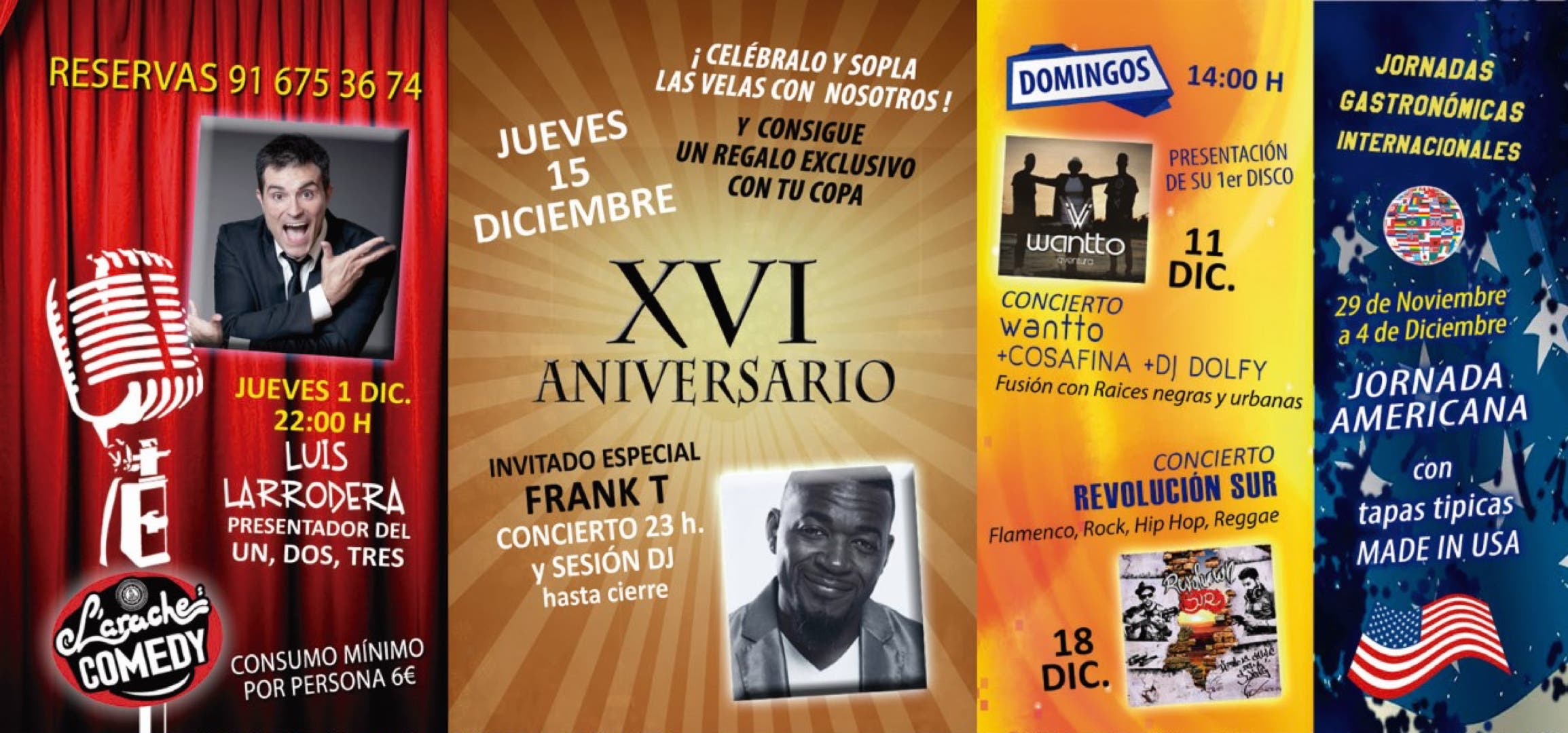 Programación Pub Larache en Torrejón, diciembre 2016.