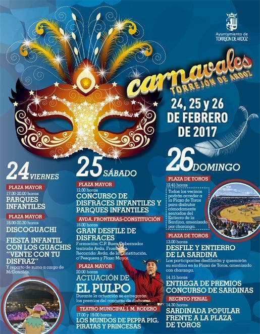 Cartel de los Carnavales de Torrejón de Ardoz 2017 (Ayto).