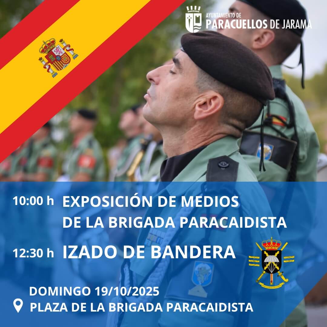 Ceremonia de izado de bandera en Paracuellos de Jarama