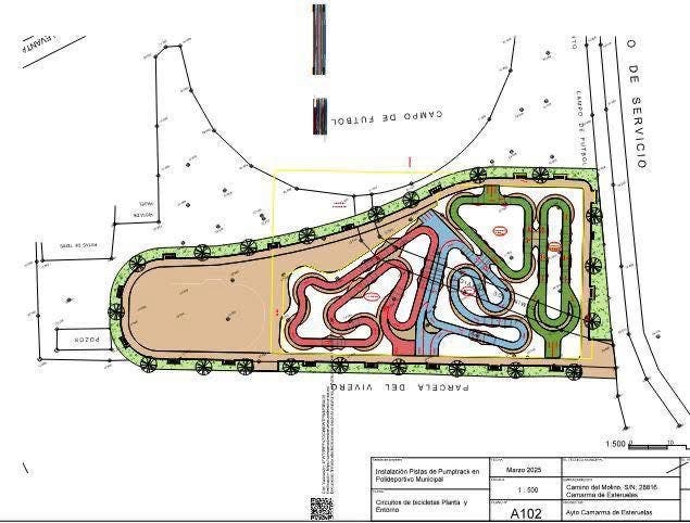 Plano del nuevo pump track en Camarma de Esteruelas