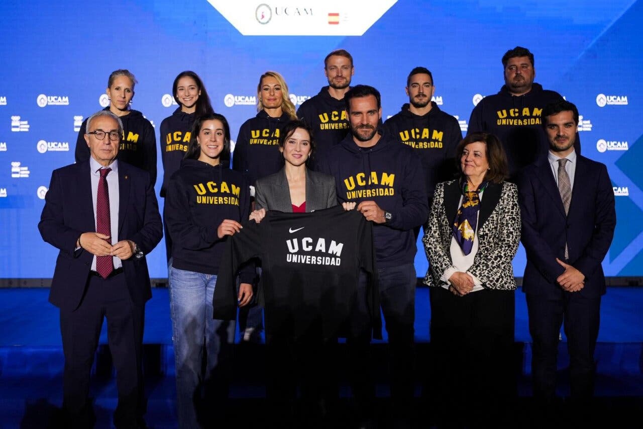Isabel Díaz Ayuso en la inauguración del campus de la UCAM en Torrejón